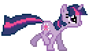 Size: 130x74 | Tagged: artist needed, source needed, safe, twilight sparkle (mlp), equine, fictional species, mammal, pony, unicorn, feral, friendship is magic, hasbro, my little pony, animated, desktop ponies, female, gif, low res, mare, pixel animation, pixel art, running, simple background, solo, solo female, transparent background