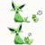 Size: 720x720 | Tagged: safe, artist:tontaro, eeveelution, espeon, fictional species, mammal, shiny pokémon, sprigatito, feral, nintendo, pokémon, spoiler:pokémon gen 9, spoiler:pokémon scarlet and violet, 2022, 2d, 2d animation, ambiguous gender, ambiguous only, animated, behaving like a cat, blushing, cheek fluff, digital art, duo, duo ambiguous, ears, exclamation point, eyes closed, fluff, fur, looking back, musical note, neck fluff, no sound, paws, simple background, sitting, starter pokémon, tail, tail wag, webm, white background