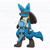 Size: 720x720 | Tagged: safe, artist:tontaro, fictional species, lucario, mammal, riolu, anthro, digitigrade anthro, nintendo, pokémon, 2022, 2d, 2d animation, ambiguous gender, ambiguous only, animated, digital art, duo, duo ambiguous, ears, eyes closed, fur, no sound, paws, simple background, sweat, tail, tail wag, webm, white background, why me, workout