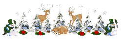 Size: 531x177 | Tagged: artist needed, safe, cervid, deer, mammal, reindeer, feral, ambiguous gender, animated, flower, gif, pixel animation, pixel art, plant, snow, snowflake, snowman, tree