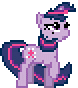 Size: 78x88 | Tagged: safe, twilight sparkle (mlp), equine, fictional species, mammal, pony, unicorn, feral, friendship is magic, hasbro, my little pony, animated, desktop ponies, female, gif, hair, low res, mare, pixel animation, pixel art, simple background, solo, solo female, transparent background
