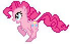 Size: 138x86 | Tagged: artist needed, source needed, safe, pinkie pie (mlp), earth pony, equine, fictional species, mammal, pony, friendship is magic, hasbro, my little pony, animated, female, galloping, gif, mare, pixel animation, pixel art, running, simple background, solo, solo female, transparent background