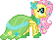 Size: 108x82 | Tagged: artist needed, source needed, safe, fluttershy (mlp), equine, fictional species, mammal, pegasus, pony, friendship is magic, hasbro, my little pony, animated, bottomwear, clothes, cute, dress, female, gif, mare, pixel animation, pixel art, simple background, solo, solo female, standing, transparent background