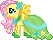 Size: 108x82 | Tagged: artist needed, source needed, safe, fluttershy (mlp), equine, fictional species, mammal, pegasus, pony, friendship is magic, hasbro, my little pony, animated, bottomwear, clothes, dress, female, gif, low res, mare, pixel animation, pixel art, simple background, solo, solo female, standing, transparent background, wings