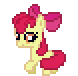 Size: 78x76 | Tagged: safe, apple bloom (mlp), earth pony, equine, fictional species, mammal, pony, feral, friendship is magic, hasbro, my little pony, animated, desktop ponies, female, filly, foal, gif, low res, pixel animation, pixel art, simple background, solo, solo female, spinning, transparent background, young