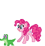 Size: 158x164 | Tagged: artist needed, source needed, safe, gummy (mlp), pinkie pie (mlp), alligator, crocodilian, earth pony, equine, fictional species, mammal, pony, reptile, feral, friendship is magic, hasbro, my little pony, animated, bite, duo, duo male and female, female, gif, low res, male, mare, pixel animation, pixel art, simple background, transparent background