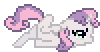 Size: 100x52 | Tagged: safe, sweetie belle (mlp), equine, fictional species, mammal, pony, unicorn, feral, friendship is magic, hasbro, my little pony, animated, desktop ponies, female, filly, foal, gif, low res, pixel animation, pixel art, simple background, solo, solo female, transparent background, young