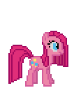 Size: 106x126 | Tagged: safe, pinkamena diane pie (mlp), pinkie pie (mlp), earth pony, equine, fictional species, mammal, pony, feral, friendship is magic, hasbro, my little pony, animated, female, gif, low res, mare, pixel animation, pixel art, simple background, solo, solo female, transparent background