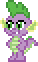 Size: 38x62 | Tagged: safe, spike (mlp), dragon, fictional species, western dragon, semi-anthro, friendship is magic, hasbro, my little pony, animated, gif, low res, male, pixel animation, pixel art, simple background, smiling, solo, solo male, standing, transparent background