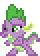 Size: 40x56 | Tagged: safe, spike (mlp), dragon, fictional species, western dragon, semi-anthro, friendship is magic, hasbro, my little pony, animated, gif, low res, male, pixel animation, pixel art, simple background, solo, solo male, transparent background