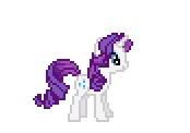 Size: 174x122 | Tagged: safe, rarity (mlp), equine, fictional species, mammal, pony, unicorn, feral, friendship is magic, hasbro, my little pony, animated, bottomwear, clothes, dress, fashion, female, gif, low res, magic, mare, pixel animation, pixel art, simple background, solo, solo female, transparent background