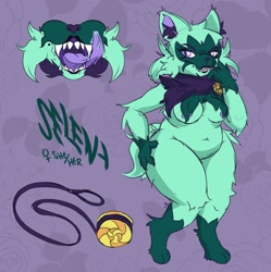 Size: 1645x1654 | Tagged: suggestive, artist:charvixen, fictional species, floragato, anthro, nintendo, pokémon, spoiler:pokémon gen 9, spoiler:pokémon scarlet and violet, areola, female, licking, licking lips, open mouth, reference sheet, sharp teeth, slightly chubby, solo, solo female, teeth, thick thighs, thighs, tongue, tongue out, wide hips, yo-yo
