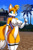 Size: 840x1280 | Tagged: suggestive, artist:tailsrulz, miles "tails" prower (sonic), canine, fox, mammal, anthro, sega, sonic the hedgehog (series), breast fluff, breasts, clothes, featureless breasts, female, gloves, legwear, long gloves, mila "tails" prower, nudity, rule 63, solo, solo female, stockings, tailsko, wrench