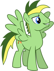 Size: 1478x1958 | Tagged: safe, artist:didgereethebrony, artist:muhammad yunus, oc, oc only, oc:didgeree, equine, fictional species, mammal, pegasus, pony, feral, hasbro, my little pony, trace, base used, blue eyes, cute, male, simple background, solo, solo male, spread wings, traditional art, wings