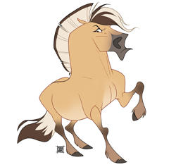 Size: 951x900 | Tagged: safe, artist:faithandfreedom, equine, horse, mammal, feral, 2d, ambiguous gender, fjord horse, simple background, solo, solo ambiguous, unamused, white background