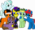 Size: 5120x4400 | Tagged: safe, artist:mrstheartist, oc, oc only, oc:didgeree, oc:heart angel, oc:lekonar, oc:ponyseb 2.0, oc:princess kincade, oc:train track, alicorn, equine, fictional species, mammal, pegasus, pony, unicorn, feral, friendship is magic, hasbro, my little pony, absurd resolution, base used, digital art, female, group, looking at you, male, mare, medibang paint, simple background, smiling, smiling at you, stallion, transparent background