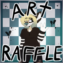 Size: 1161x1161 | Tagged: safe, artist:silvetz, canine, mammal, english text, giveaway, raffle, solo, text