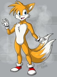 Size: 952x1280 | Tagged: safe, artist:ratchetjak, miles "tails" prower (sonic), canine, fox, mammal, red fox, anthro, sega, sonic the hedgehog (series), 2d, male, solo, solo male