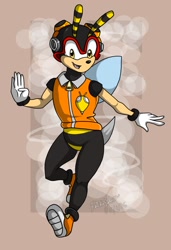 Size: 876x1280 | Tagged: safe, artist:ratchetjak, charmy bee (sonic), arthropod, bee, insect, anthro, sega, sonic the hedgehog (series), 2d, male, solo, solo male
