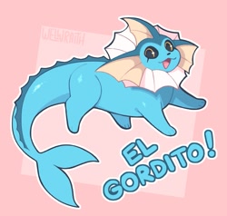 Size: 829x788 | Tagged: safe, artist:welwraith, eeveelution, fictional species, mammal, vaporeon, feral, nintendo, pokémon, ambiguous gender, tail, tail fin