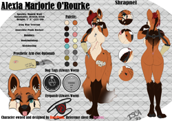 Size: 2894x2039 | Tagged: safe, alternate version, artist:iscafox, oc, canine, mammal, maned wolf, anthro, buff, commission, digital art, fur, furs, fursona, painting, prosthetic, reference sheet, tall