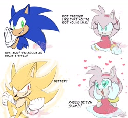 Size: 2000x1848 | Tagged: safe, artist:kaiiteaa, amy rose (sonic), sonic the hedgehog (sonic), anthro, sega, sonic the hedgehog (series), female, male, super sonic