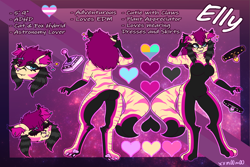 Size: 3000x2000 | Tagged: safe, artist:xxm00m00, oc, oc only, canine, cat, feline, fox, hybrid, mammal, anthro, digitigrade anthro, ^-^, adhd, beans, black body, black fur, black hair, blonde fur, blonde tail, breasts, butt, choker, claws, collar, commission, cute, dipstick ears, dipstick tail, ear piercing, earring, edm, eyelashes, female, flag, full body, fur, gray hair, hair, hair accessory, hair clip, heart, intersex, intersex female, joystick, leather, mtf transgender, multicolored fur, multicolored hair, neurodiversity, nonbinary, paw pads, paws, pendant, piercing, pink body, pink fur, planet, pride flag, reference sheet, smiling, smirk, solo, solo female, space, stars, striped fur, striped hair, stripes, tail, transgender, transgender pride, transgender pride flag, video game