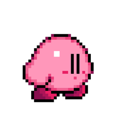 Size: 1204x1204 | Tagged: safe, artist:chao220, kirby (kirby), fictional species, puffball (kirby), semi-anthro, kirby (series), nintendo, 2020, male, pixel art, simple background, solo, solo male, transparent background