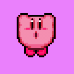 Size: 1200x1200 | Tagged: safe, artist:kakac0nojos, kirby (kirby), fictional species, puffball (kirby), semi-anthro, kirby (series), nintendo, 2019, animated, gif, male, pixel animation, pixel art, solo, solo male