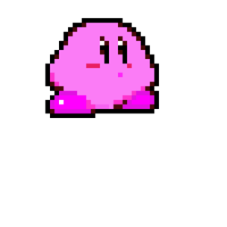 Size: 1200x1200 | Tagged: safe, artist:papermario, kirby (kirby), fictional species, puffball (kirby), semi-anthro, kirby (series), nintendo, 2017, male, pixel art, simple background, solo, solo male, transparent background