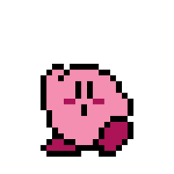 Size: 1200x1200 | Tagged: safe, artist:connorhop1104, kirby (kirby), fictional species, puffball (kirby), semi-anthro, kirby (series), nintendo, 2019, male, pixel art, simple background, solo, solo male, transparent background