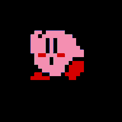 Size: 1184x1184 | Tagged: safe, artist:kirbyrobby, kirby (kirby), fictional species, puffball (kirby), semi-anthro, kirby (series), nintendo, 2018, animated, gif, male, pixel animation, pixel art, solo, solo male