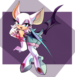 Size: 1904x1935 | Tagged: safe, artist:chamiro, rouge the bat (sonic), bat, mammal, anthro, sega, sonic the hedgehog (series), 2022, 2d, female, looking at you, solo, solo female
