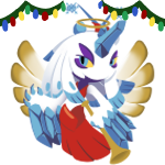Size: 150x150 | Tagged: artist needed, safe, fictional species, froslass, nintendo, pokémon, 1:1, 2022, ambiguous gender, christmas, holiday, icon, low res, pokefarm, simple background, solo, solo ambiguous, transparent background, wings