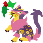 Size: 150x150 | Tagged: safe, fictional species, liepard, feral, nintendo, pokémon, 1:1, 2022, ambiguous gender, christmas, holiday, icon, low res, pokefarm, simple background, solo, solo ambiguous, transparent background