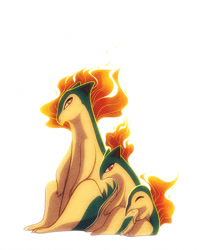 Size: 708x900 | Tagged: safe, artist:francis_john, cyndaquil, fictional species, quilava, typhlosion, feral, nintendo, pokémon, 2014, 2d, ambiguous gender, ambiguous only, group, simple background, starter pokémon, trio, trio ambiguous, white background