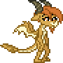 Size: 90x90 | Tagged: safe, ocellus (mlp), dragon, fictional species, western dragon, semi-anthro, friendship is magic, hasbro, my little pony, 1:1, animated, disguise, disguised changeling, dragoness, female, gif, low res, pixel animation, pixel art, simple background, solo, solo female, standing, transparent background