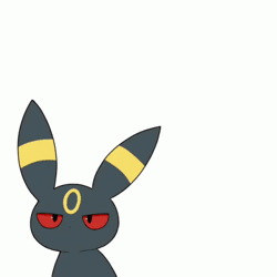 Size: 498x498 | Tagged: safe, artist:tontaro, eevee, eeveelution, fictional species, mammal, umbreon, feral, nintendo, pokémon, 2d, 2d animation, ambiguous gender, ambiguous only, animated, bedroom eyes, colored sclera, digital art, duo, duo ambiguous, ears, fire, fluff, fur, gif, jumping, neck fluff, paws, red sclera, simple background, tail, unamused, white background