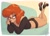 Size: 1642x1186 | Tagged: safe, artist:skecchiart, canine, dog, mammal, anthro, a goofy movie, disney, 2022, an extremely goofy movie, bedroom eyes, big butt, border, breasts, butt, cleavage, clothes, couch, female, glasses, green eyes, hair, high heels, panties, red hair, shoes, smiling, solo, solo female, sylvia marpole (an extremely goofy movie), thick thighs, thighs, underwear, white border