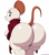 Size: 3200x3600 | Tagged: suggestive, artist:ultrastax, mina (mina the hollower), mammal, mouse, rodent, anthro, 2022, bottomless, breasts, butt, clothes, female, fur, hair, high res, huge breasts, huge butt, hyper, hyper butt, looking at you, looking back, looking back at you, mina the hollower, mouse ears, nudity, partial nudity, pink nose, rear view, short tail, sideboob, simple background, solo, solo female, tail