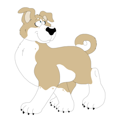 Size: 5312x5816 | Tagged: safe, artist:toonidae, canine, dog, mammal, feral, 2d, ambiguous gender, front view, pitsky, simple background, solo, solo ambiguous, three-quarter view, white background