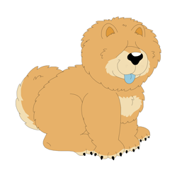 Size: 6112x6032 | Tagged: safe, artist:toonidae, canine, dog, mammal, feral, 2d, ambiguous gender, chow chow, front view, simple background, solo, solo ambiguous, three-quarter view, white background