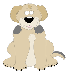 Size: 5536x5952 | Tagged: safe, artist:toonidae, canine, dog, mammal, feral, 2d, ambiguous gender, barak hound, front view, simple background, solo, solo ambiguous, white background