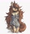 Size: 1512x1736 | Tagged: safe, artist:tinygaypirate, oc, oc:apogee (tinygaypirate), canine, mammal, wolf, anthro, adorasexy, body markings, brown body, brown eyes, brown fur, brown hair, clothes, cute, ear piercing, fur, hair, kneeling, multicolored fur, oversized clothes, piercing, sexy, simple background, sweater, sweater dress, thigh gap, thighs, topwear, two toned body, two toned fur, white background