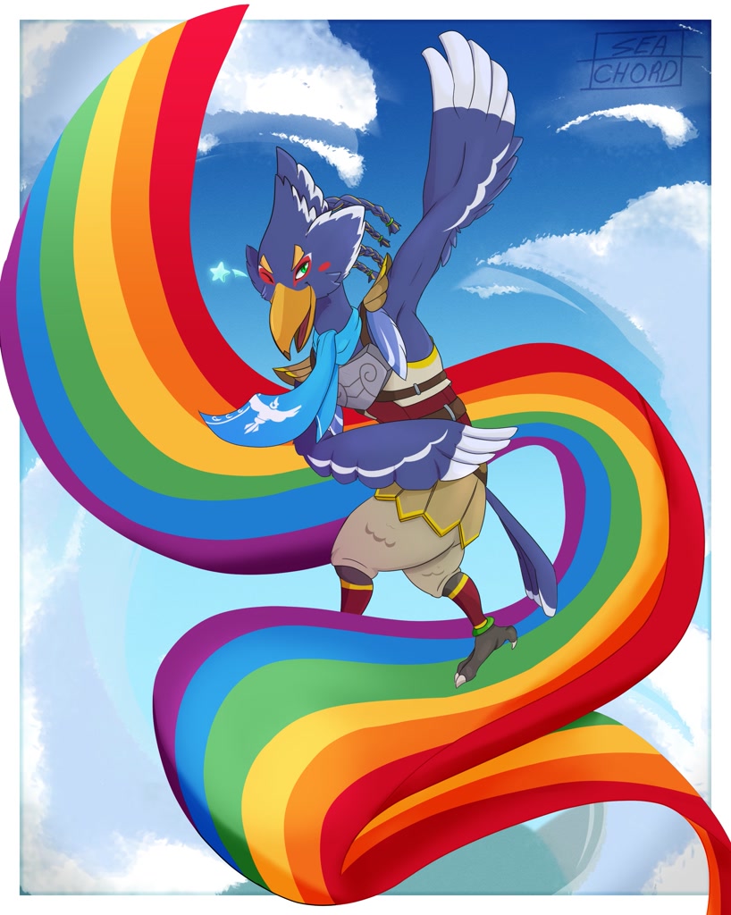 #152284 - safe, artist:seachord, revali (zelda), bird, fictional ...