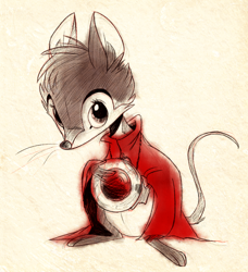 Size: 1868x2045 | Tagged: safe, artist:wreckham, mrs. brisby (the secret of nimh), mammal, mouse, rodent, semi-anthro, sullivan bluth studios, the secret of nimh, 2d, amulet, female, field mouse, front view, looking at you, murine, solo, solo female, three-quarter view