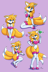 Size: 1000x1500 | Tagged: suggestive, artist:atticus-kotch, miles "tails" prower (sonic), canine, fox, mammal, red fox, anthro, sega, sonic the hedgehog (series), 2021, boots, bottomless, breasts, clothes, digital art, ears, eyelashes, female, fur, gloves, hair, kneeling, looking at you, mila "tails" prower, monochrome, multiple tails, nudity, partial nudity, pose, rule 63, shoes, simple background, sketch, solo, solo female, tail, tailsko, thighs, two tails, vixen, white background, wide hips