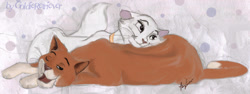 Size: 1964x736 | Tagged: safe, artist:goldieretriever, duchess (the aristocats), thomas o'malley (the aristocats), cat, feline, mammal, feral, disney, the aristocats, duo, female, male