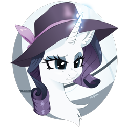 Size: 1000x1000 | Tagged: safe, artist:willoillo, rarity (mlp), equine, fictional species, mammal, pony, unicorn, feral, friendship is magic, hasbro, my little pony, 2020, blue eyes, chest fluff, clothes, eyelashes, eyeshadow, female, fluff, fur, glowing, glowing horn, hair, hat, headwear, horn, makeup, mane, purple hair, purple mane, simple background, solo, solo female, transparent background, white body, white fur