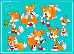 Size: 3000x2200 | Tagged: safe, artist:irestuff, miles "tails" prower (sonic), tails doll (sonic), canine, fox, mammal, red fox, anthro, plantigrade anthro, sega, sonic the hedgehog (series), 2022, doll, duo, duo male, male, males only, multeity, multiple tails, tail, wrench